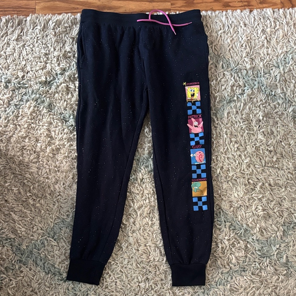 Women’s Navy Joggers with SpongeBob Patch